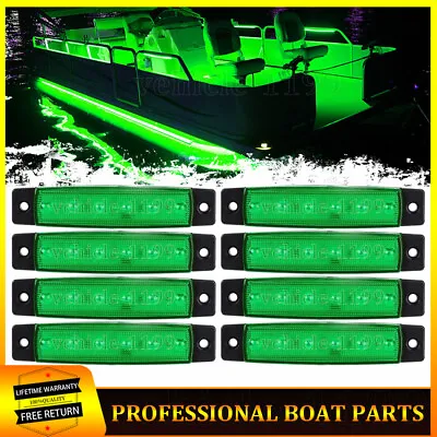 8X Marine Boat Interior LED Cabin Deck Walkway Courtesy Lights Stern Light Green • $13.99