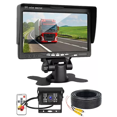 7'' Quad Monitor Backup Rear View Camera Reversing CCD Kit For Tractor Motorhome • $49.99