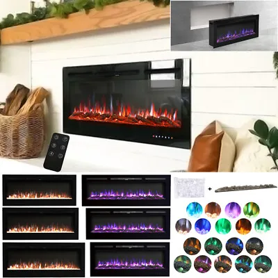 Electric Fire Wall Mounted Recessed Insert Electric Fireplace 912 Colors Flame • £239.99