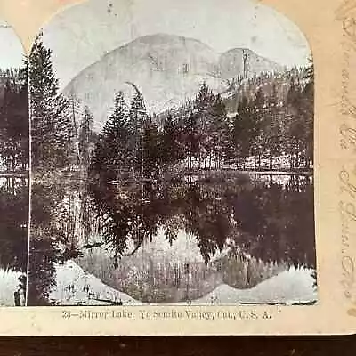 Mirror Lake Yosemite Valley California Antique Stereoview Card TJ9-V2 • $17