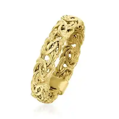 Polished Byzantine Band Ring Real 10K Yellow Gold Sizes 5 6 7 8 9 11 12 • $80