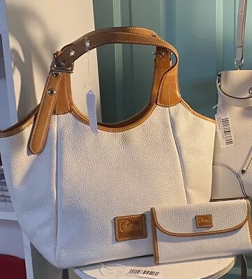 Dooney Burke White Leather Handbag And Matching  Wallet • $119