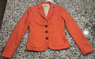 J. Crew Women's 100% Wool Robert Noble Blazer Coral Size 0 Spring Easter • $49.99