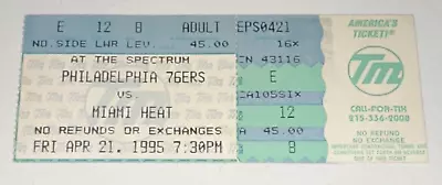 4/21/95 Miami Heat Philadelphia 76ers NBA Basketball Ticket Stub Spectrum Arena • $17.49