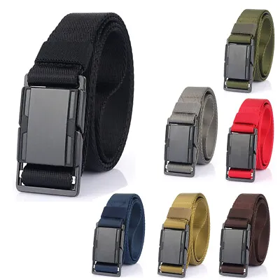 1.26  Nylon Webbing Belt With Quick Release Magnetic Buckle Tactical Mens Belt • $15.99