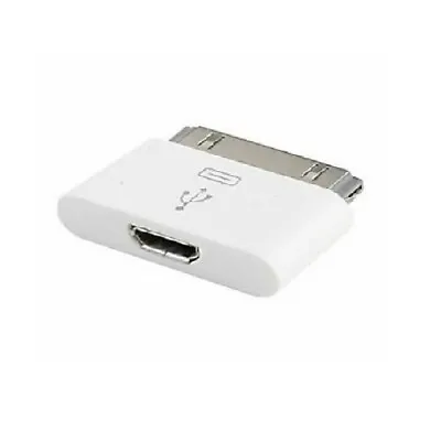 Micro USB To 30Pin Dock Charger Connector For IPhone 3G 4 4S IPod IPad 2 3 White • £4.99