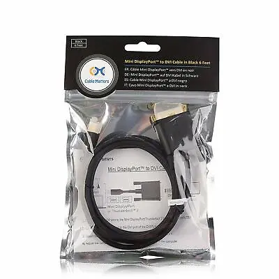 Cable Matters Display Port To Mini Display Port 6 Ft Cable ✅ • $9.82