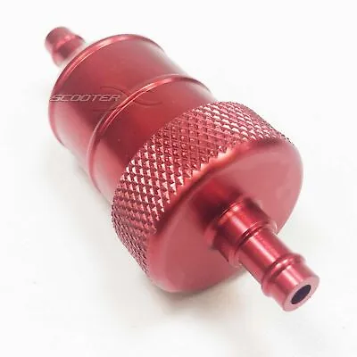 Body Inline Fuel Filter Red 1/4  Scooters Motorcycle ATV Dirt Bikes Go Karts • $14.99