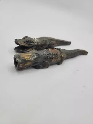 Vintage Japanese Bronze Alligator Sculptures Art Deco 1940s • $65