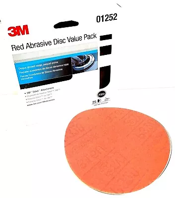 6  Psa Stikit Red Abrasive Sanding Discs - 320 Grit - 3m #01252 - 25 Pieces  • $11.85