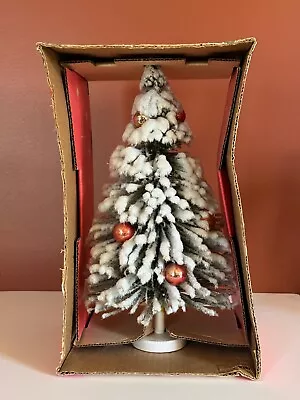 Vintage Flocked Bottle Brush Christmas Tree In Box ST.NICK TREE  12 IN • $99.99