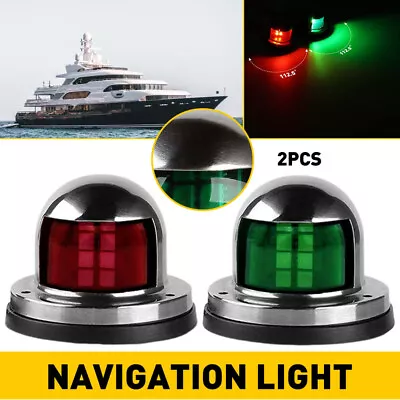 Pair Red & Green 8LED Navigation Lights Marine Bow Light Lamp For Boat Pontoon • $12.99