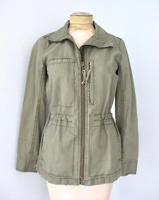 NWOT Madewell Green 100% Cotton Army Military Cargo Field Distressed Jacket S • $44.99