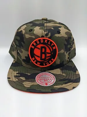 Mitchell & Ness Brooklyn Nets Neon Camo Snapback Hat NWT • $29.99