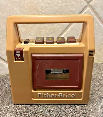 Vintage 1980’S Fisher Price Brown Cassette Player Tape Recorder - W/Batteries • $15