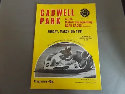 £4.99 • Buy 1981 Cadwell Park Programme 8/3/81 - Acu British Championship Road Races