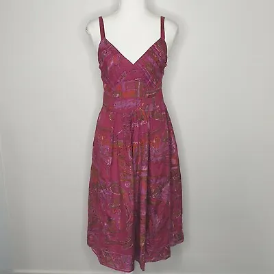 Sussan Size 8 Vintage Silk Tie Cut Out Back Sleeveless Dress  • $23.99