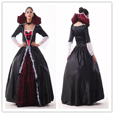  Adult Gothic Vampire Ladies Fancy Dress Halloween Fancy Costume Size XS 6 • £19.95