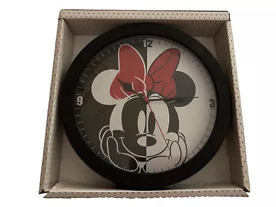 New Disney MINNIE MOUSE Wall Clock Black Plastic Frame • $20