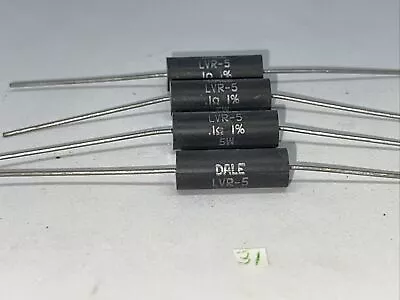 5 Watt 0.1 Ohm 1% Wire Wound Dale  Power Resistors  LVR-5 New Quantityof (4)￼ • $7.25