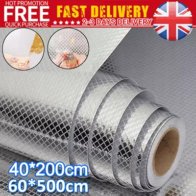 Foil Roll Bubble Radiator Insulation Heat Energy Saver Reflective Rooms 5Mx 60CM • £7.91