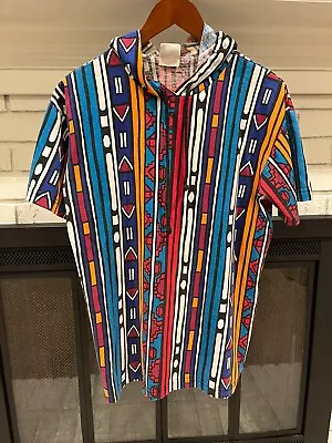 Simply Basic Tribal / Aztec Men's T-Shirt With Hood Size Medium (M) GUC • $15.95