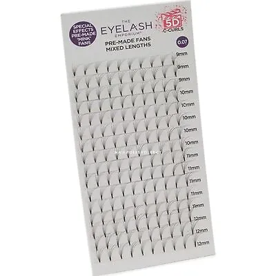 Eyelash Emporium Mink Fan Lashes Individual Lengths 9-12mm (0.07) - 5D & C Curl • £17.42