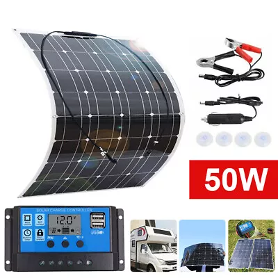 80W Solar Panel Kit 12V For Battery Charger Controller Caravan RV Boat Camping • £47.89