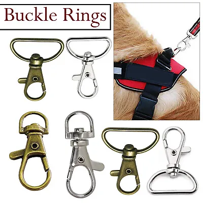 £3.19 • Buy 10/20/25mm Metal Lobster D-Ring Swivel Trigger Snap Hooks Buckle Keychain Clips