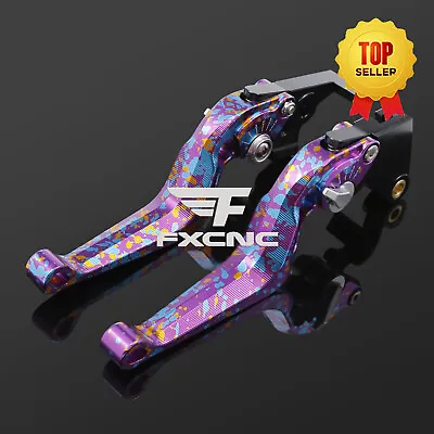 3D Camouflage Camber Brake Clutch Levers For Kawasaki Racing Street Motorcycle • £97.99