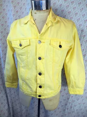 Vintage 1980s Light Yellow Pastel Cotton Gelati Denim Jacket Made In Australia M • $65