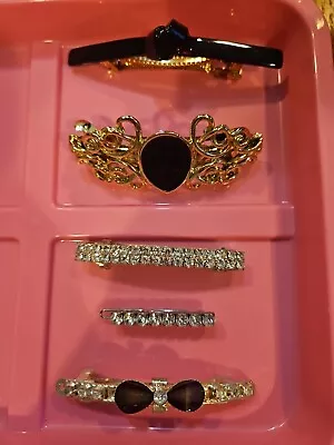 VNG Hair Barrettes Lot 3 Metal & Rhinestones 1 Metal & Enamel  1 Metal & ... • $9.99