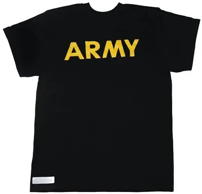 US Military Men's APFU Short Sleeve Shirt Army Black And Gold PT Fitness Shirt • $14.95
