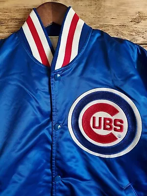 Chicago Cubs Medium Vintage 90s Satin Nylon Starter Jacket Coat ExCond • $168.54