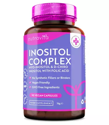 £16 • Buy Myo-Inositol & D-Chiro Inositol With Folic Acid - Prenatal For Women - 90 Caps