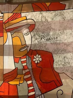 30  PICASSO Scarf Wrap Shawl Cubism Painting Copper Red Bronze Grey Abstract • $19.91