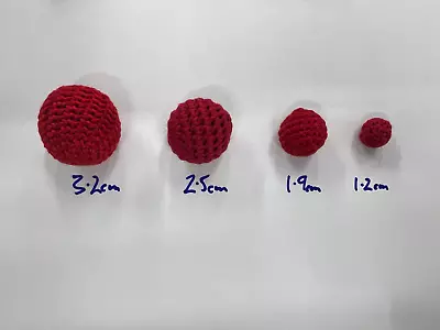£3.99 • Buy Replacement Crochet Balls For Magic Chop Cup Routines~Magnetic~Non-Magnetic~Red