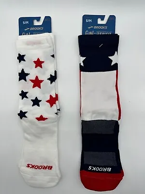 New One Pair Brooks American / Texas  Flags Mens / Womens Crew Socks Usa Made • $9.99