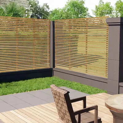 Privacy Garden Wooden Timber Fencing Gate Screen Fence Panels Horizontal Slatted • £105.95