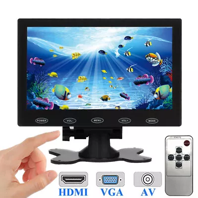 Touch Buttons 7  Inch LCD Monitor HD Display Screen W/ Speaker HDMI/AV/VGA Input • £54.47