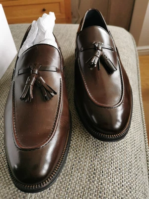 £60 • Buy JOHN WHITE MENS LEATHER TASSELED LOAFERS NILE SIZE UK 8  New In Box