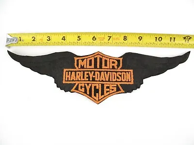 Vintage HARLEY DAVIDSON Black Wing Biker Motorcycle Large PATCH 12” Embroidered • $59.95