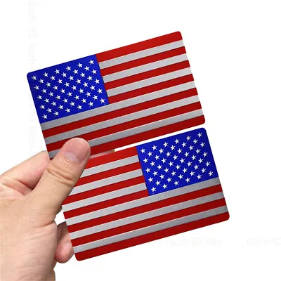 2x Car Sticker 3D Metal USA America Flag Decal Body Emblem Stickers Accessories • $7.56