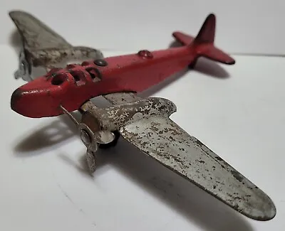 Vintage Arcade Cast Iron  & Die Cast Metal Twin Prop Airplane • $85