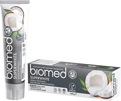 Biomed Whitening Toothpaste Superwhite Natural Coconut Vegan Flouride-Free-100g • £4.98