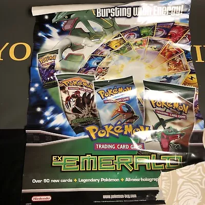 Pokemon Ex Emerald Retailer Poster Sell Sheet Promo 27X20 Rayquaza 2005 Ripped • $29.99