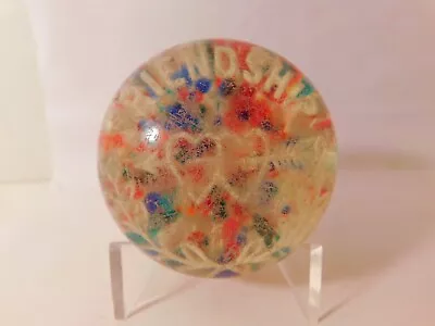 Antique & LOVELY Millville Frit  FRIENDSHIP  & HEARTS Art Glass Paperweight • $29.99