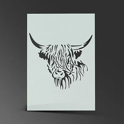 Highland Cow Stencil Mylar Sheet Painting Wall Art Kids Craft 190 Micron • £3.49