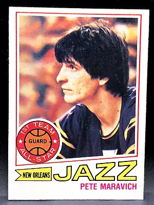 1977-78 Topps PETE MARAVICH Card No. 20 Crease-Free New Orleans Jazz NM+ • $24.95