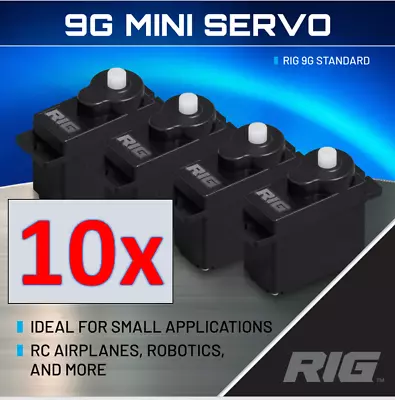 RIG 9G (9.8g) Mini Servo - 10 SERVOS - FREE SHIPPING • $41.99